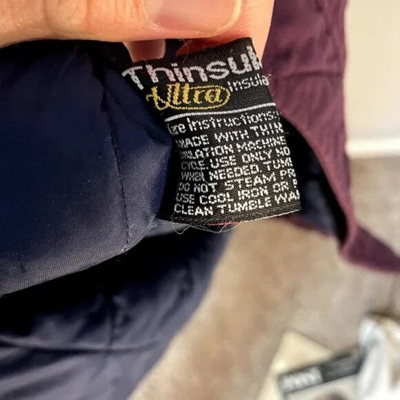 LL Bean Vintage Purple Thinsulate Parka Long Winter Coat in Size Medium/Large - Picture 13 of 16